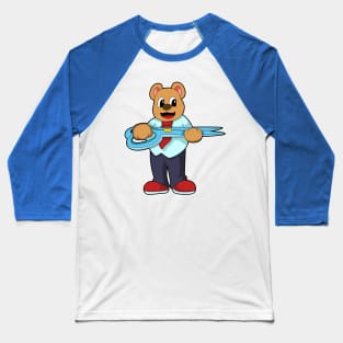 Bear as Hairdresser with Scissors Baseball T-Shirt